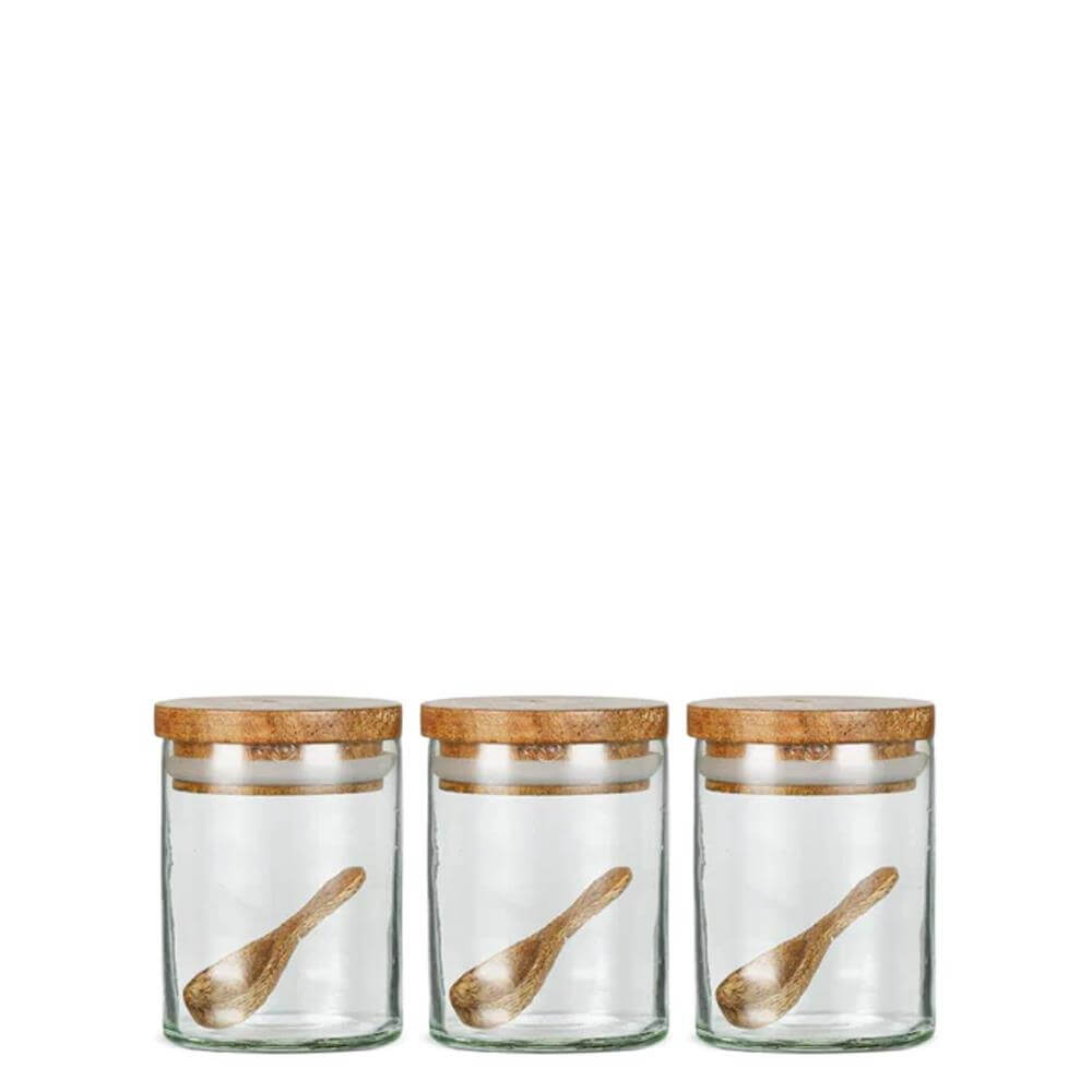 Nkuku Izaan Clear Spice Jar Set of 3